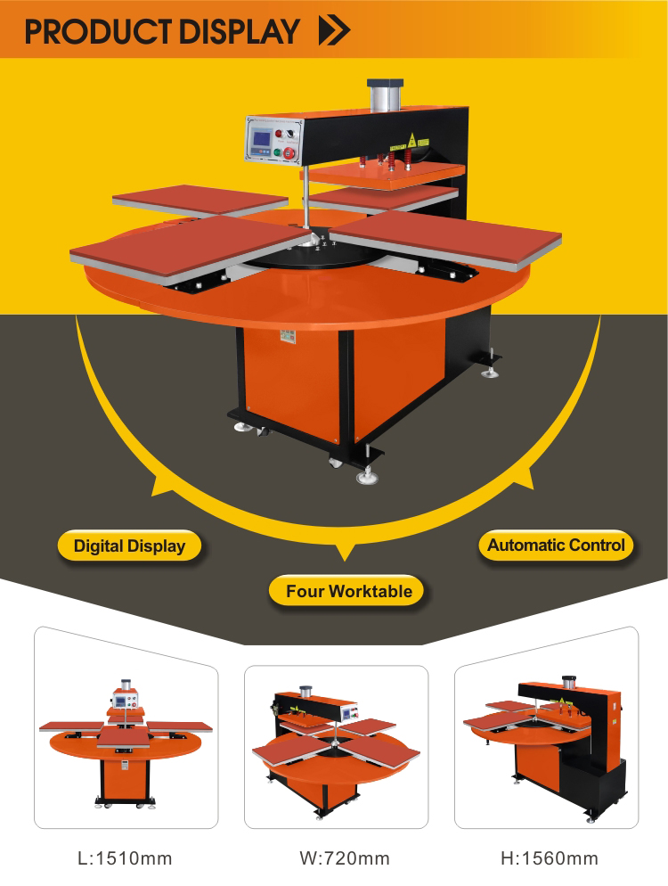 Manufactory Heatpress Transfer Rotary Type Jersey Pneumatic Heat Press Machine For Sale